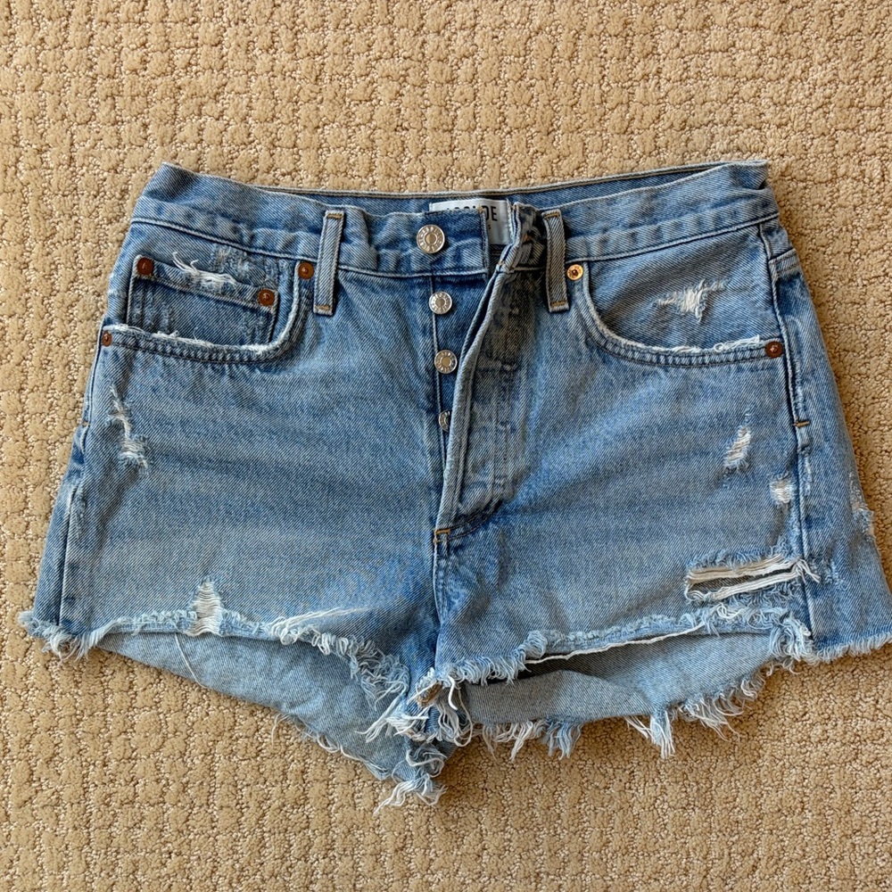 AGOLDE Parker Denim Vintage Cutt Off Shorts